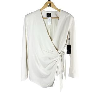 Undra Celeste NY Wrap Blazer Cream Size XL Business Casual Office
